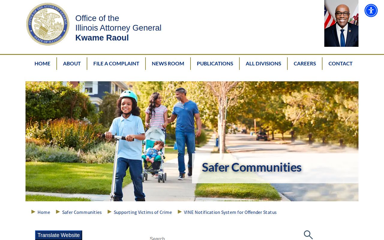 Illinois Attorney General explanation of VINE notification services