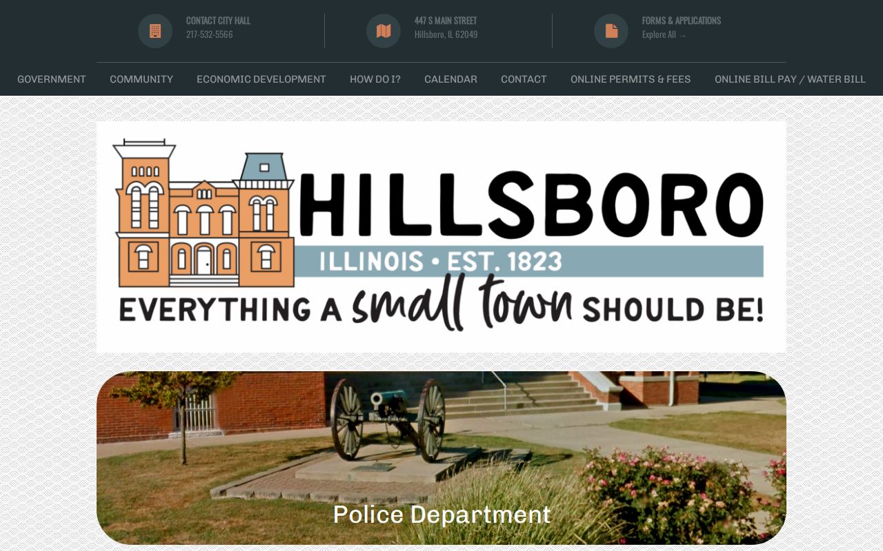 Official Hillsboro Police Department contact page